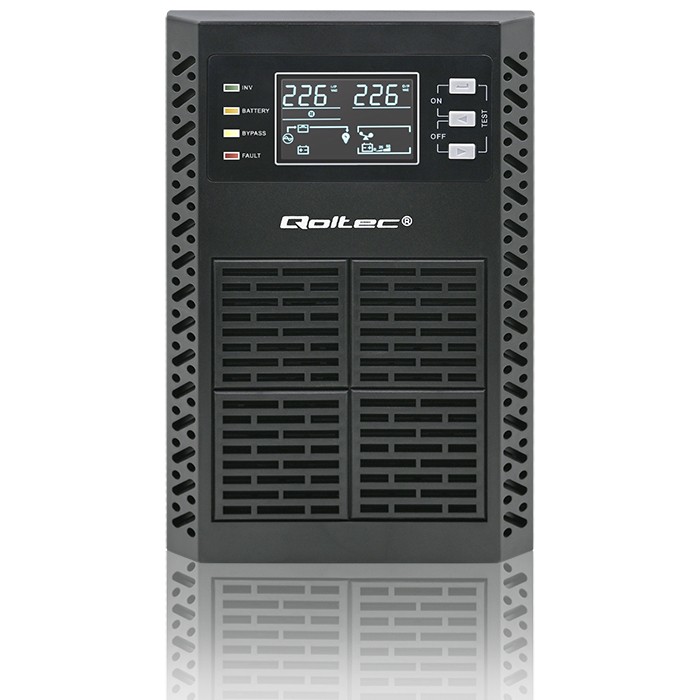Qoltec Zasilacz awaryjny UPS | 1kVA | 1000W | Power Factor 1.0 | LCD | EPO | USB | On-line - zdjęcie 5