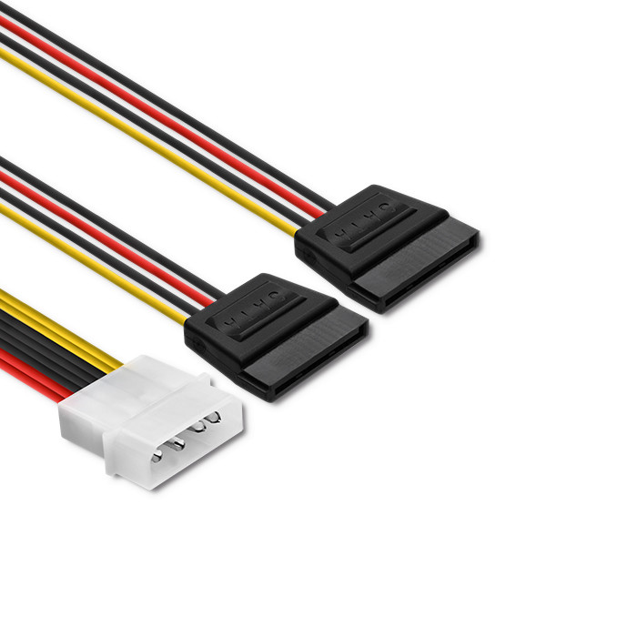 Qoltec Kabel adapter POWER MOLEX | 2xSATA | 0.2m - zdjęcie 1