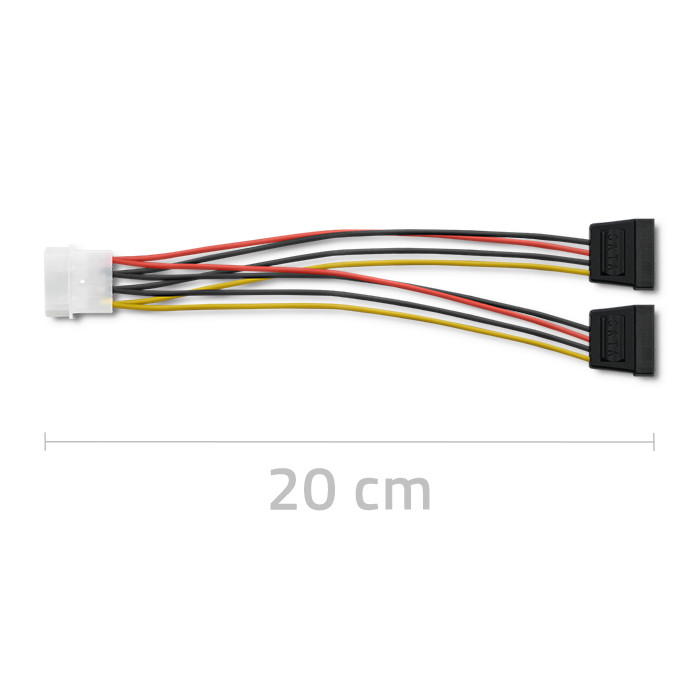 Qoltec Kabel adapter POWER MOLEX | 2xSATA | 0.2m - zdjęcie 3