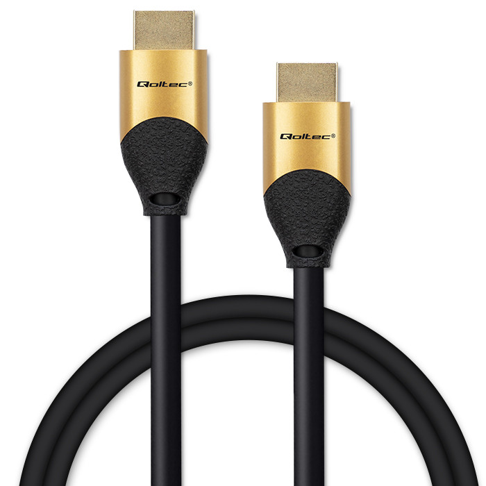 Qoltec Kabel HDMI v2.1 Ultra high speed 8K | 60Hz | 28AWG | GOLD | 2m - zdjęcie 2