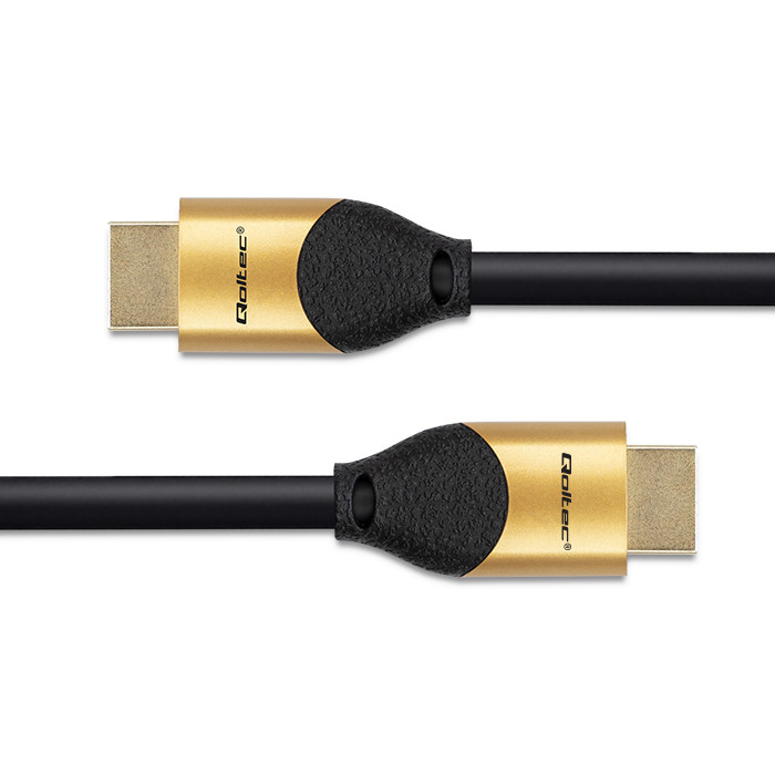 Qoltec Kabel HDMI v2.1 Ultra high speed 8K | 60Hz | 28AWG | GOLD | 2m - zdjęcie 3