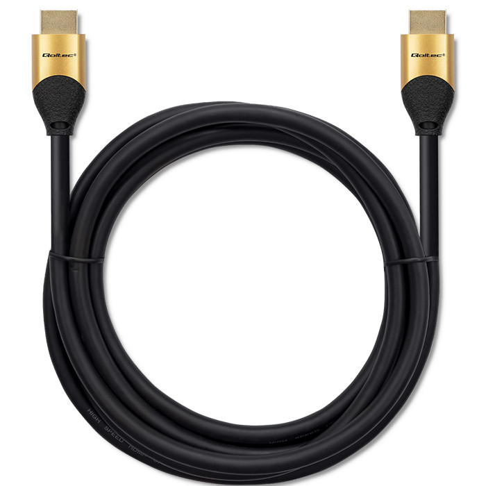 Qoltec Kabel HDMI v2.1 Ultra high speed 8K | 60Hz | 28AWG | GOLD | 2m - zdjęcie 4