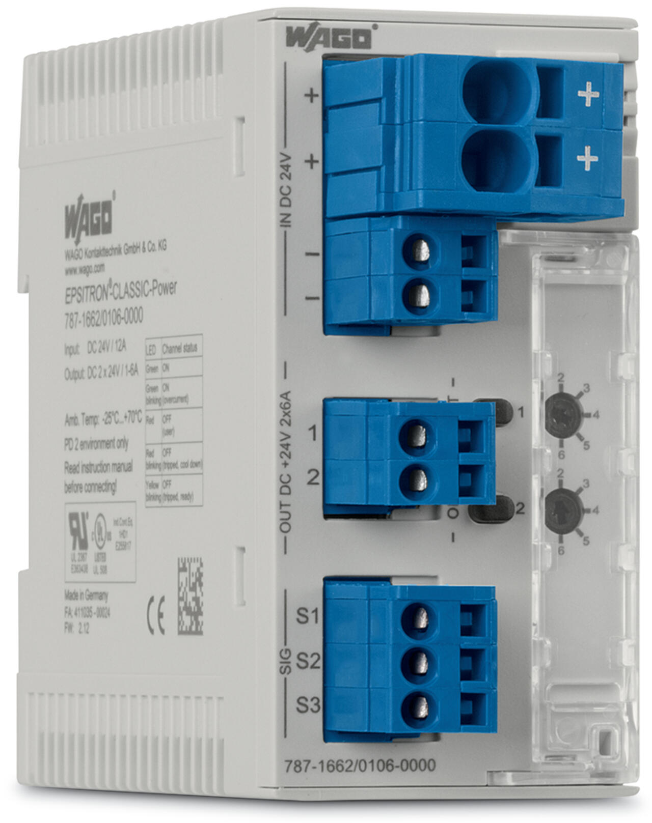 Elektroniczny wyłącznik nadprądowy; 2-kanałowy; napięcie wejściowe 24 V DC; konfig. 2 … 10 A; z możliwością komunikacji - zdjęcie 1