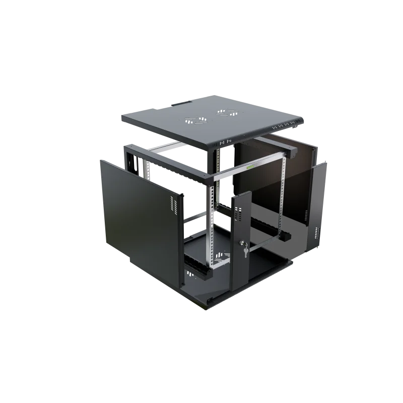 Szafa RACK 19" 9U 600 wisząca Professional szkło czarna - zdjęcie 1