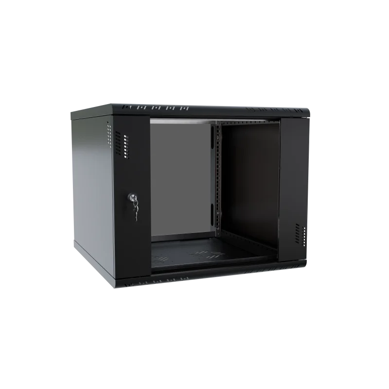 Szafa RACK 19" 9U 600 wisząca Professional szkło czarna - zdjęcie 3