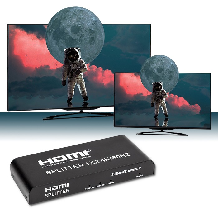 Qoltec Aktywny rozdzielacz Splitter 4 x HDMI 4K x 2K | 6Gb/s | 60Hz | High stability - zdjęcie 4