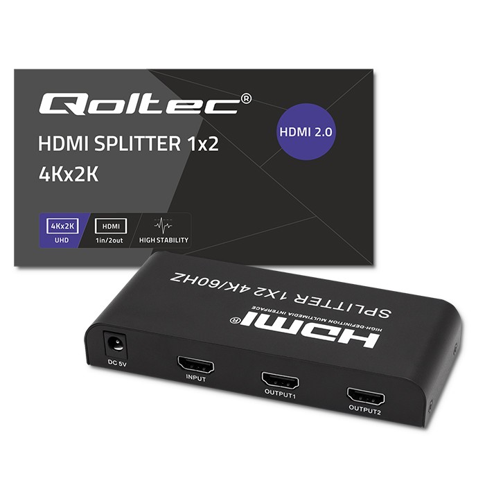 Qoltec Aktywny rozdzielacz Splitter 4 x HDMI 4K x 2K | 6Gb/s | 60Hz | High stability - zdjęcie 6