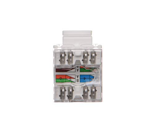 Wkład gniazda komputerowego RJ45 kat.5e, nieekranowany (UTP), (akcesoria), biały - zdjęcie 1