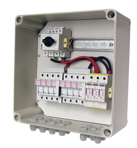 Rozdzielnica PV 1000V - 1 wyjście SBPV 1000/4XIN/F/C/S/1XOUT