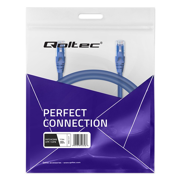 Qoltec Kabel Patchcord UTP | CAT6 | 2 x RJ-45 | 1.5m | High speed | Gold - zdjęcie 10