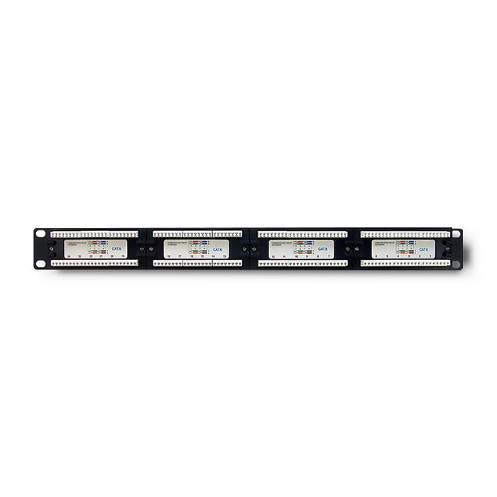 Qoltec Patch panel RACK | 24 porty | kat.6 UTP | Czarny - zdjęcie 3