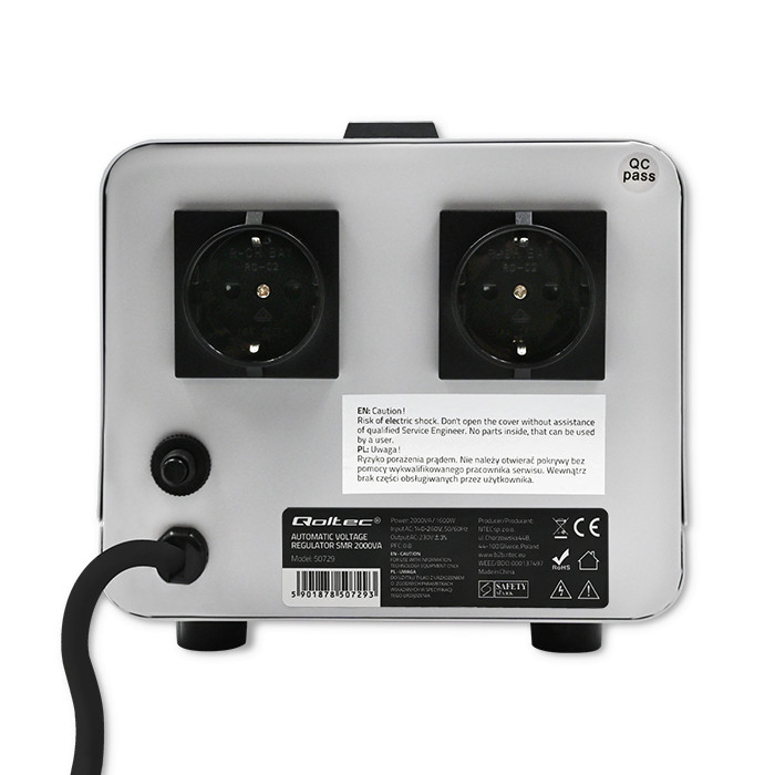 Qoltec Automatyczny stabilizator napięcia AVR PRO 2000VA 3% - zdjęcie 9