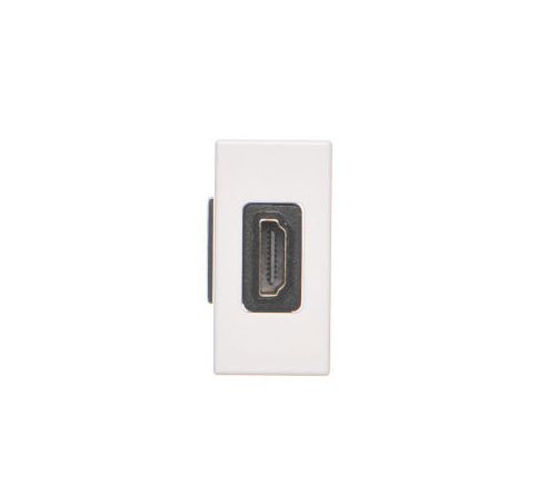 Płytka, K45, adapter HDMI-HDMI, 45×22,5mm, czysta biel, HDMI 2.0