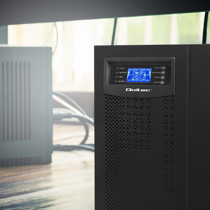 Qoltec Zasilacz awaryjny UPS On-line | Pure Sine Wave | 10kVA | 8kW | LCD | USB - zdjęcie 4