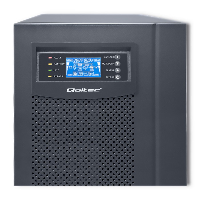 Qoltec Zasilacz awaryjny UPS On-line | Pure Sine Wave | 10kVA | 8kW | LCD | USB - zdjęcie 7