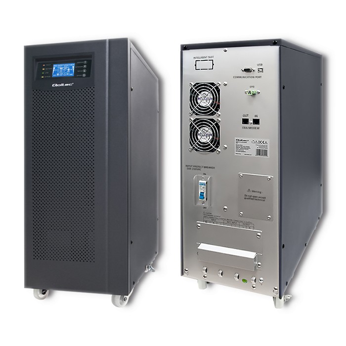 Qoltec Zasilacz awaryjny UPS On-line | Pure Sine Wave | 10kVA | 8kW | LCD | USB - zdjęcie 9
