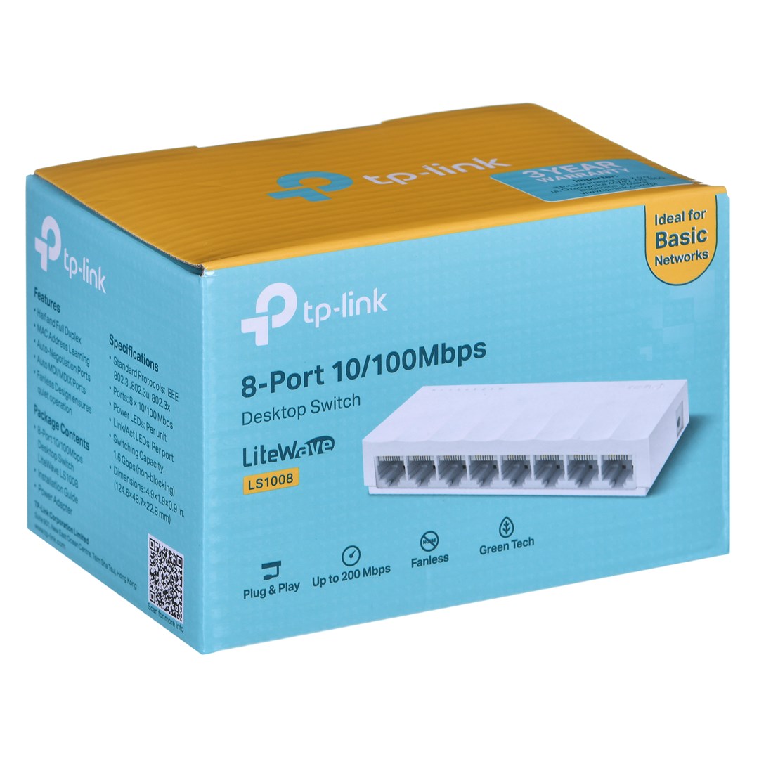Switch TP-LINK TL-LS1008 Ilosc 8 portów RJ45 10/100 Mb/s - zdjęcie 2