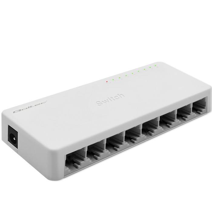 Qoltec SWITCH Przełącznik sieciowy 8 x port RJ45 | 1000Mbps | Fast Ethernet | LAN - zdjęcie 1