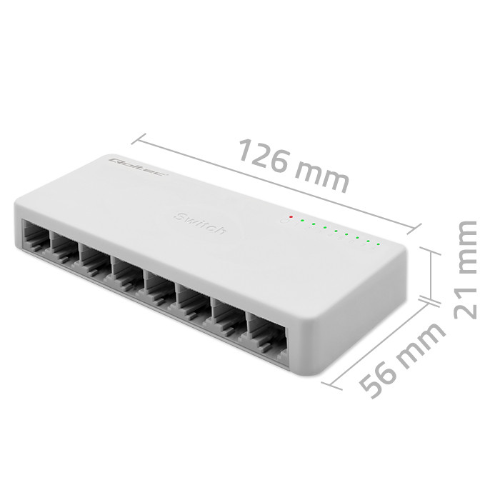 Qoltec SWITCH Przełącznik sieciowy 8 x port RJ45 | 1000Mbps | Fast Ethernet | LAN - zdjęcie 6