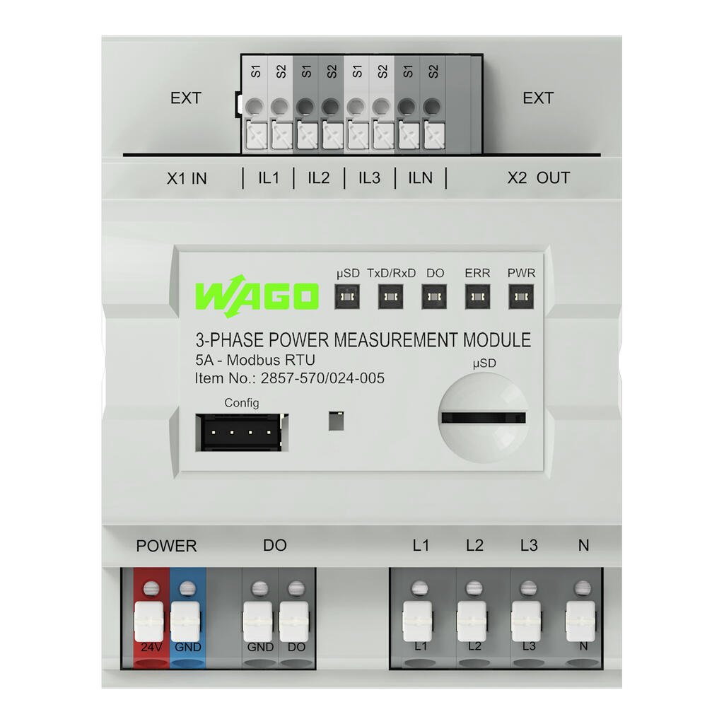 przetwornik pomiarowy mocy 3-fazowy; 3x277/480 V/5 A; MODBUS RTU; moduł wyjść dwustanowych; konfiguracja przy użyciu oprogramowania; napięcie zasilania 24 V DC - zdjęcie 3