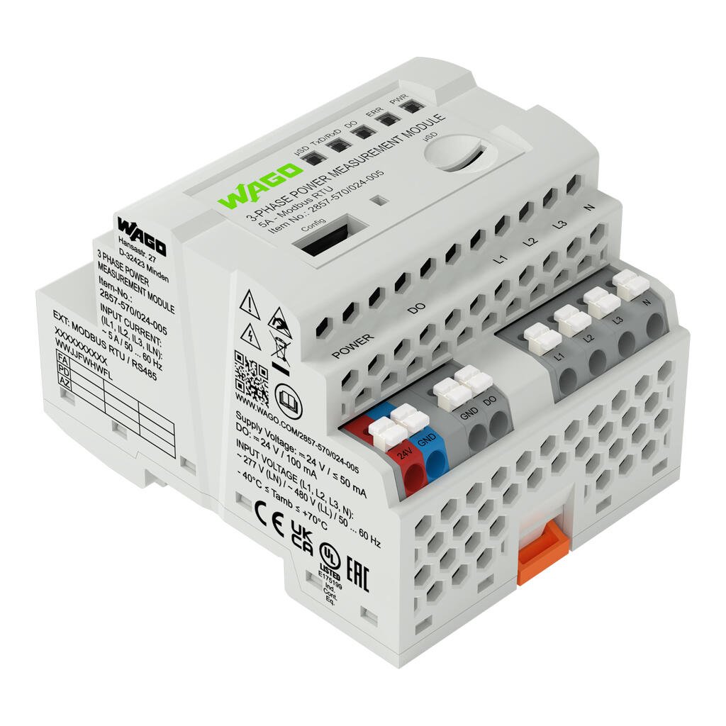 przetwornik pomiarowy mocy 3-fazowy; 3x277/480 V/5 A; MODBUS RTU; moduł wyjść dwustanowych; konfiguracja przy użyciu oprogramowania; napięcie zasilania 24 V DC - zdjęcie 4