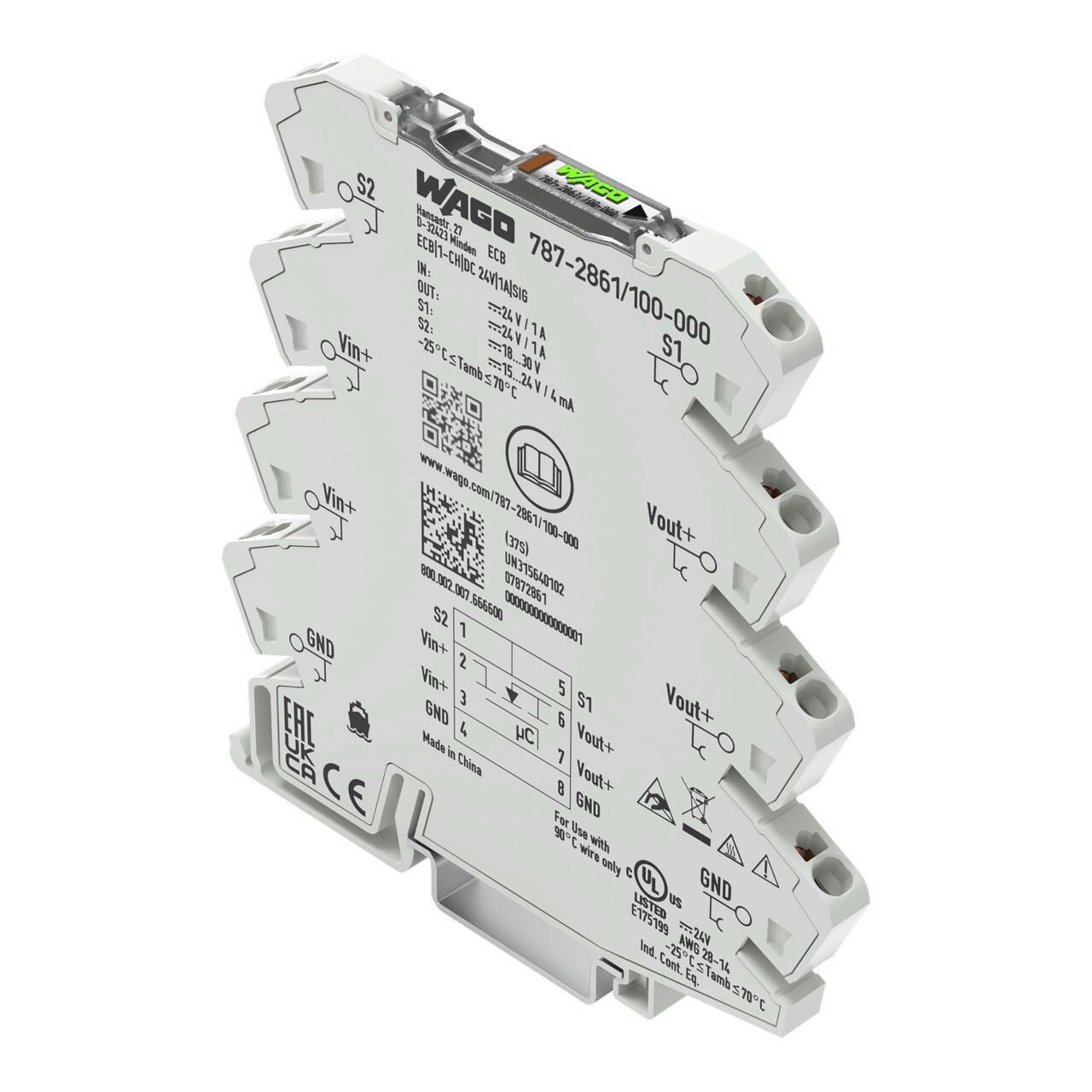 Elektroniczny wyłącznik nadprądowy; 1-kanałowy; napięcie wejściowe 24 V DC; 1 A; zestyk sygnalizacyjny - zdjęcie 1