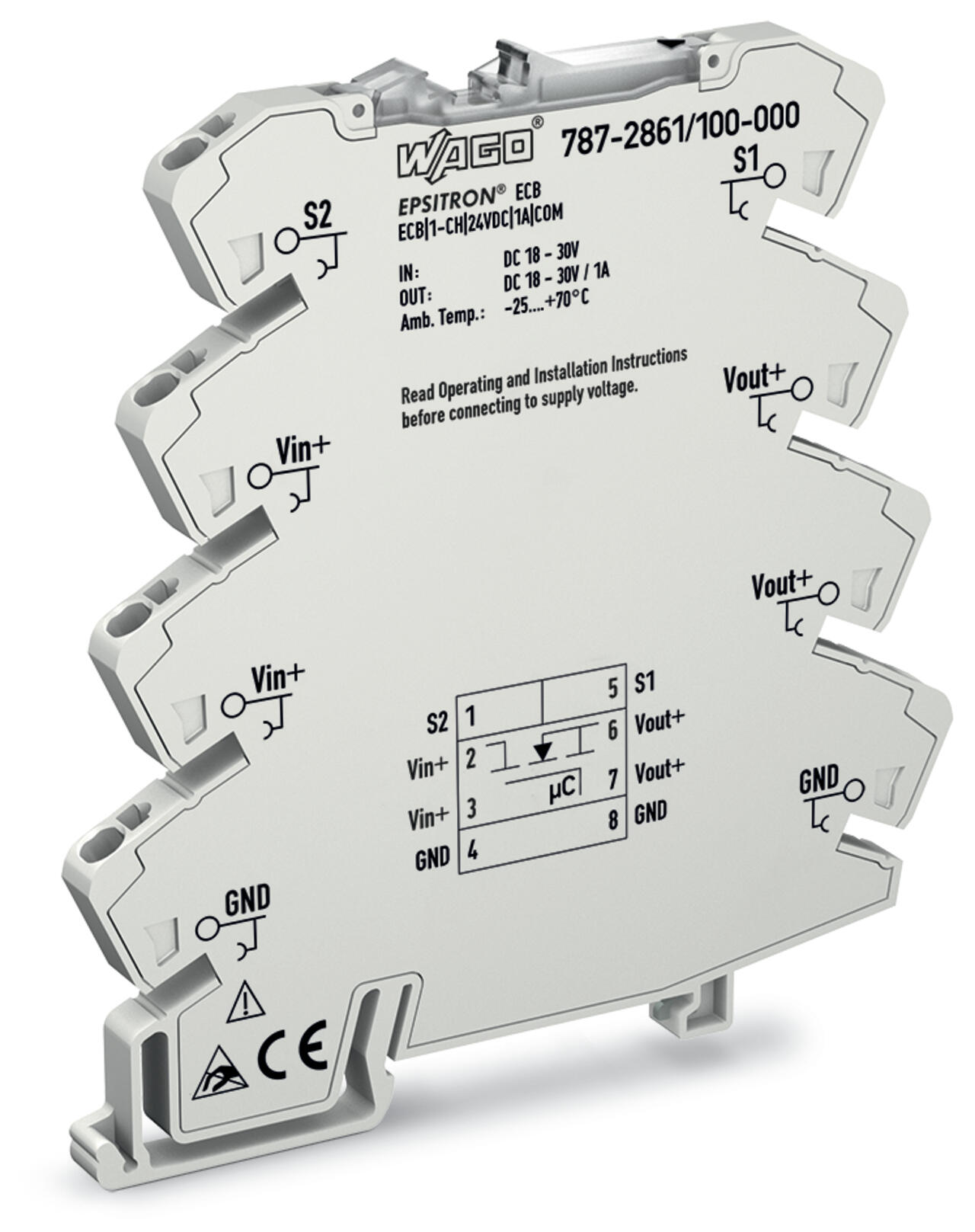 Elektroniczny wyłącznik nadprądowy; 1-kanałowy; napięcie wejściowe 24 V DC; 1 A; zestyk sygnalizacyjny - zdjęcie 5