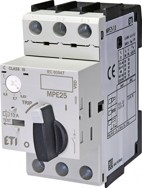 Wyłącznik silnikowy 3P 0,25kW 0,63‑1A MPE25‑1,0