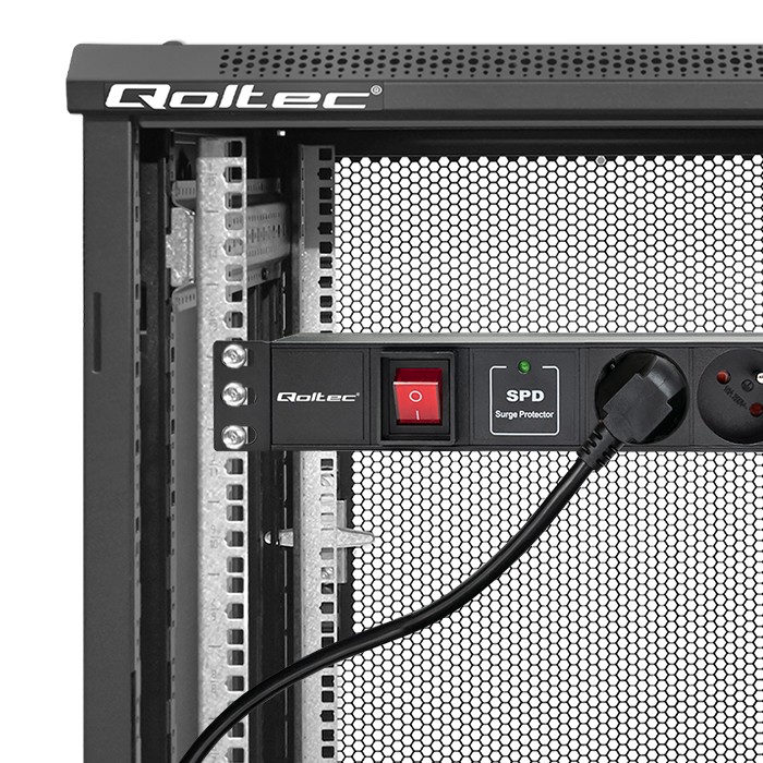 Qoltec Aluminiowa Listwa zasilająca PDU do RACK 19'' | 1U | 16A | 6xFRENCH | 1.8m - zdjęcie 4