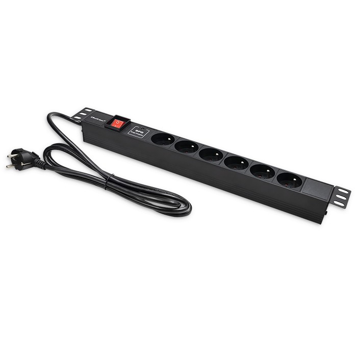 Qoltec Aluminiowa Listwa zasilająca PDU do RACK 19'' | 1U | 16A | 6xFRENCH | 1.8m - zdjęcie 8