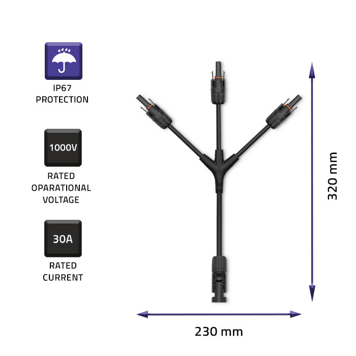 Qoltec Konektor solarny | złącze MC4 | Typ Y | 1000V | 30A | komplet - zdjęcie 3