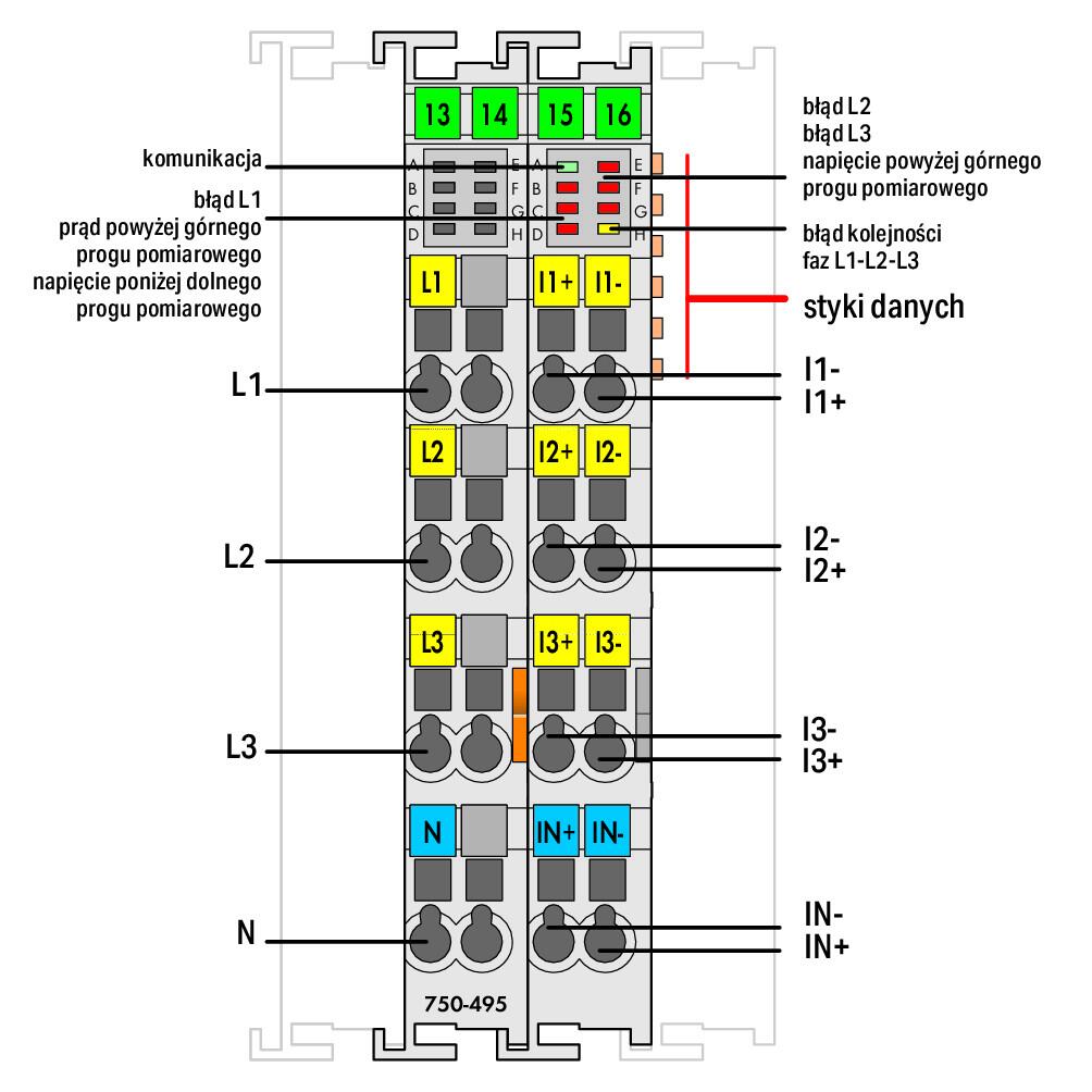 moduł pomiaru mocy 3-fazowy; 690 V 5 A AC - zdjęcie 2