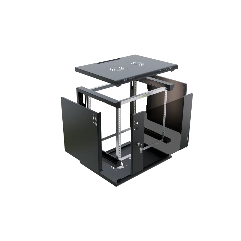 Szafa RACK 19" 9U 450 wisząca Professional szkło czarna - zdjęcie 1