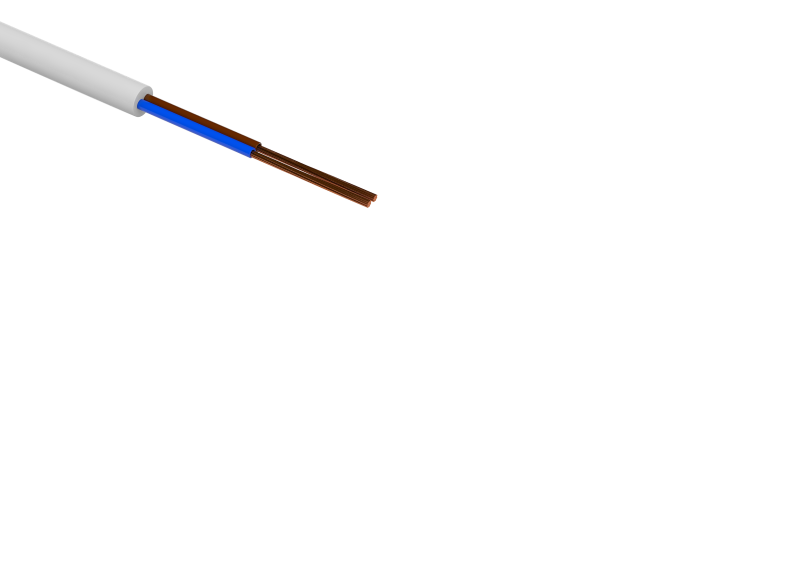 Przewód oponowy, mieszkaniowy H03VV-F 2x0,75 BIAŁY 100m - zdjęcie 2