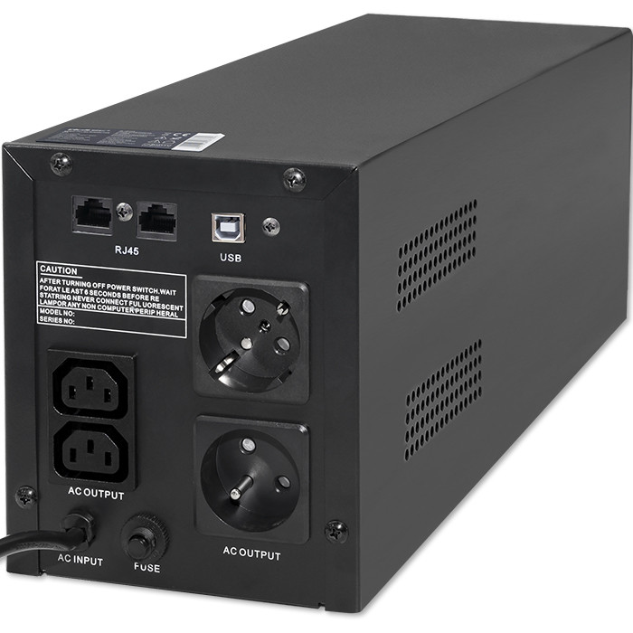 Qoltec Zasilacz awaryjny UPS Line Interactive | Monolith | 2000VA | 1200W | USB | RJ45 - zdjęcie 2