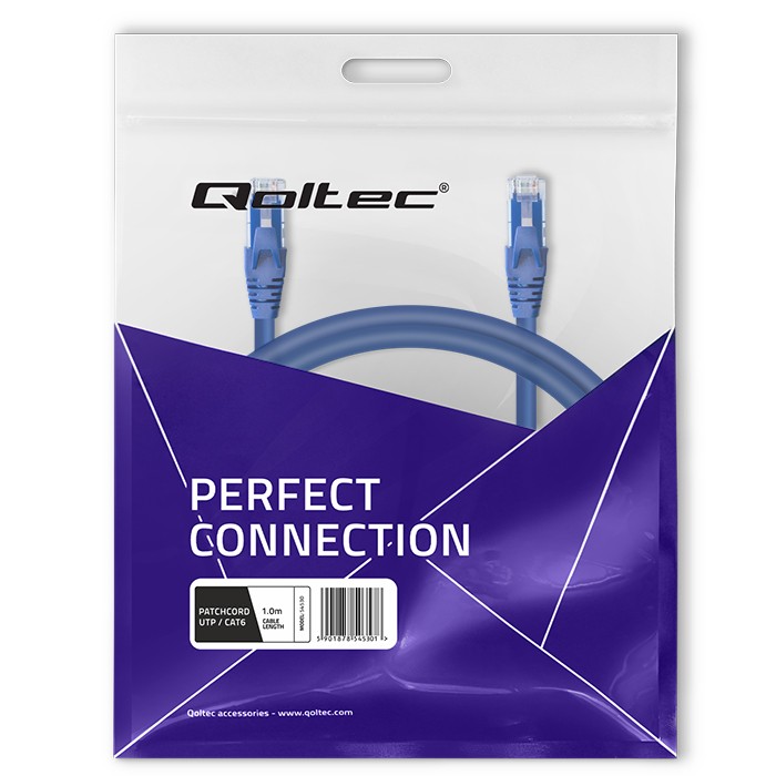 Qoltec Kabel Patchcord UTP | CAT6 | 2 x RJ-45 | 1m | High speed | Gold - zdjęcie 10