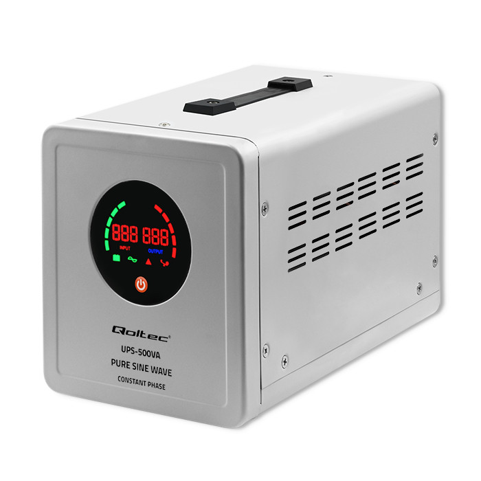 Qoltec Zasilacz awaryjny UPS 500VA/350 | Przetwornica 12/230V z AVR | SF | Sinus - zdjęcie 1