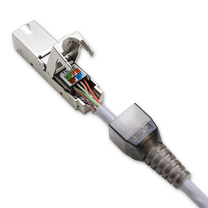 Qoltec Wtyk RJ45 beznarzędziowy STP | CAT6A | JACK PIN | T568B | T568A - zdjęcie 1