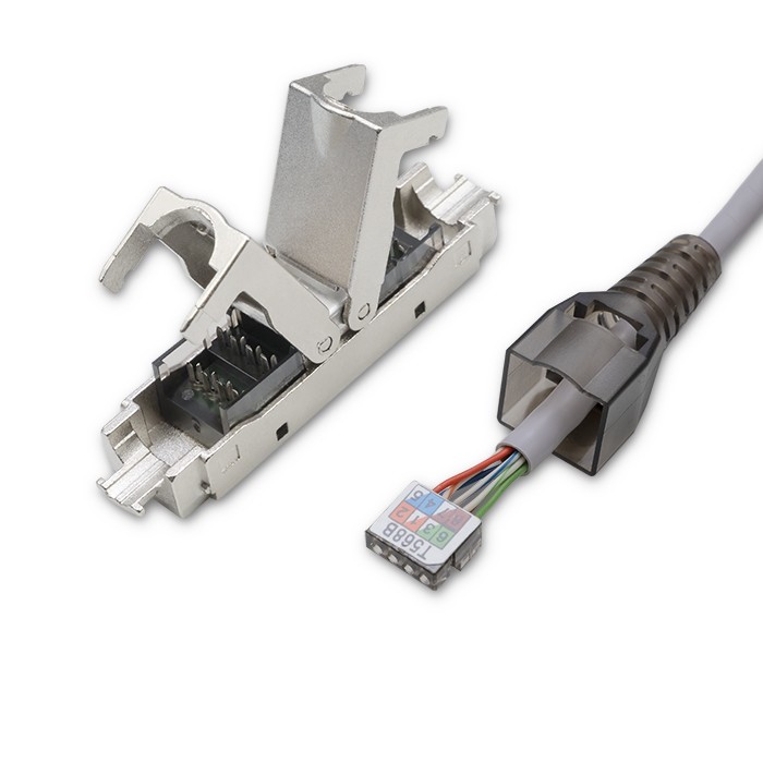 Qoltec Wtyk RJ45 beznarzędziowy STP | CAT6A | JACK PIN | T568B | T568A - zdjęcie 4