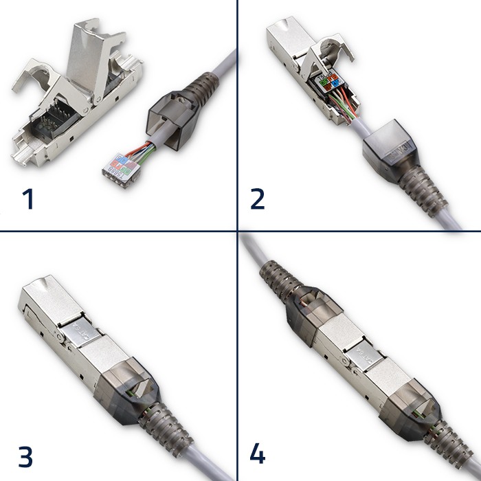 Qoltec Wtyk RJ45 beznarzędziowy STP | CAT6A | JACK PIN | T568B | T568A - zdjęcie 7