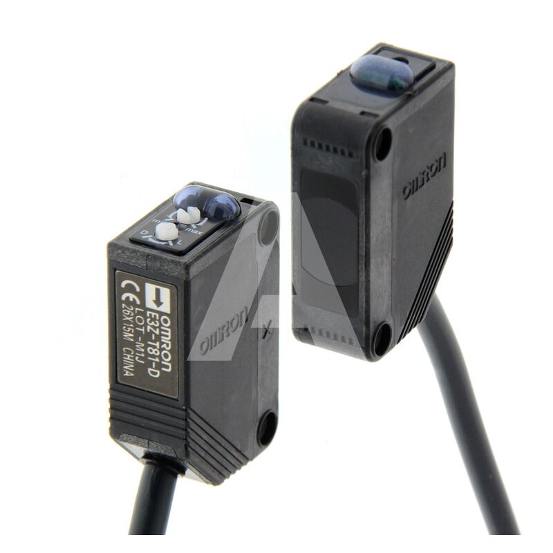 Czujnik fotoelektryczny przelotowy, dioda LED na podczerwień, zasięg 15 m, PNP, Light-ON/Dark-ON, przewód 2 m, E3Z-T81 2M