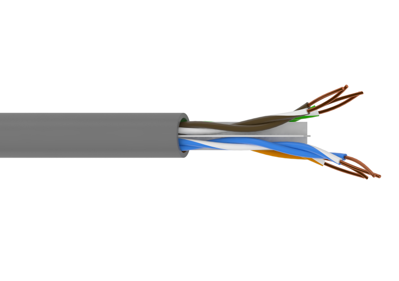 Przewód teleinformatyczny UTP KAT. 6 4x2x0,60 SZARY 100m - zdjęcie 1
