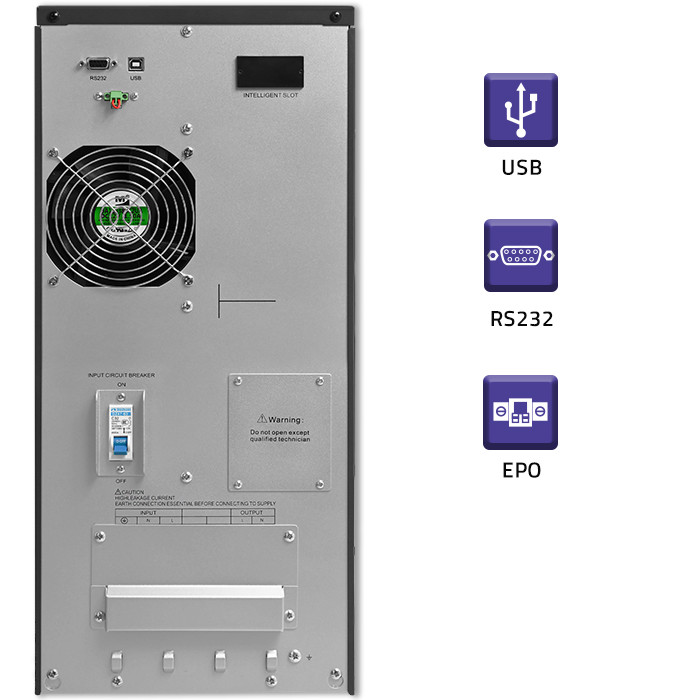 Qoltec Zasilacz awaryjny UPS On-line | Pure Sine Wave | 6kVA | 4.8kW | LCD | USB - zdjęcie 5