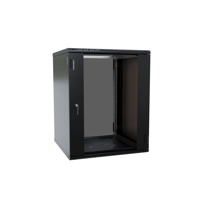 Szafa RACK 19" 15U 600 wisząca serwerowa Professional z szybą czarna - zdjęcie 3