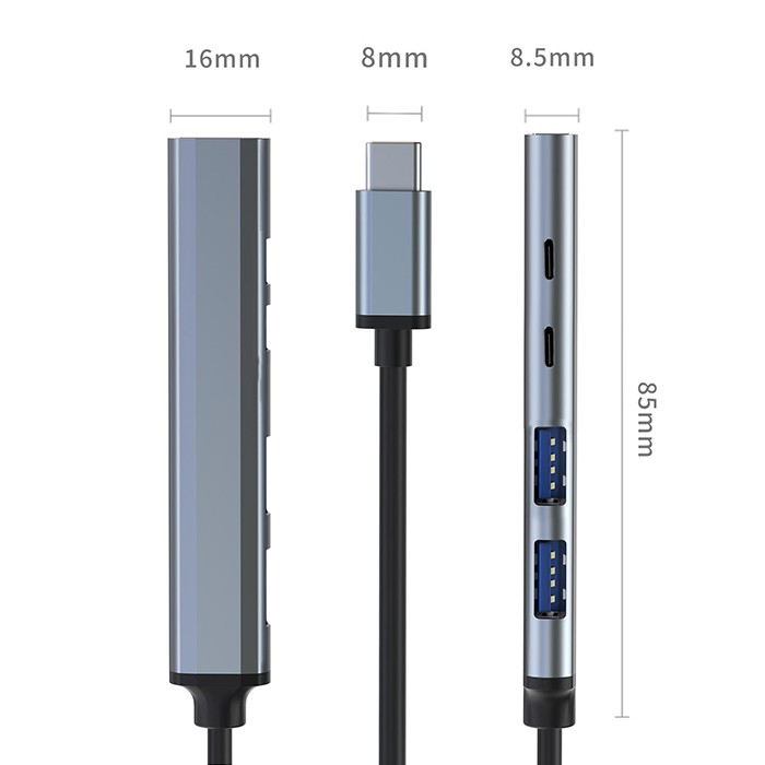 Qoltec Hub Adapter USB-C 3.1 5w1 | USB-C PD| USB-C | 2x USB 2.0 | USB 3.0 - zdjęcie 10
