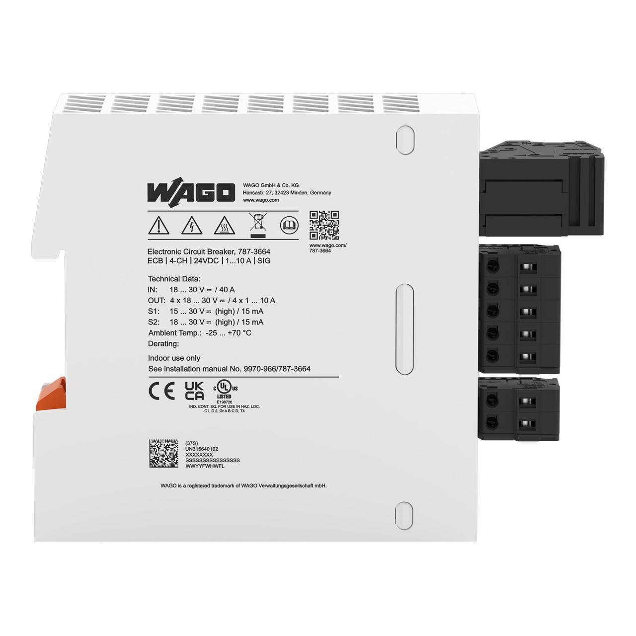 Elektroniczny wyłącznik nadprądowy; 4-kanałowy; napięcie wejściowe 24 V DC; konfig. 1 … 10 A; zestyk sygnalizacyjny - zdjęcie 2