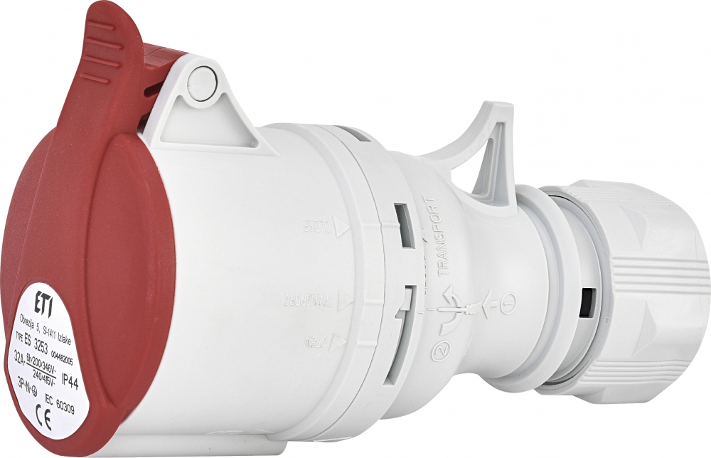 Gniazdo przenośne 32A, 400V, 3P+N+PE, IP44 ES 3253