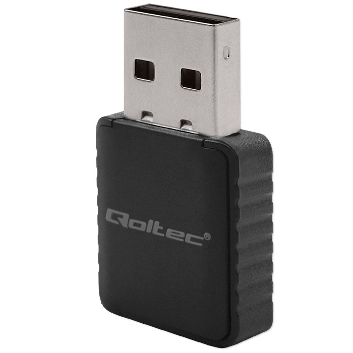 Qoltec Bezprzewodowy Ultra szybki DUAL mini WiFi adapter 2 x 2dBi | Standard AC | USB 3.0 | 1300Mbps - zdjęcie 1