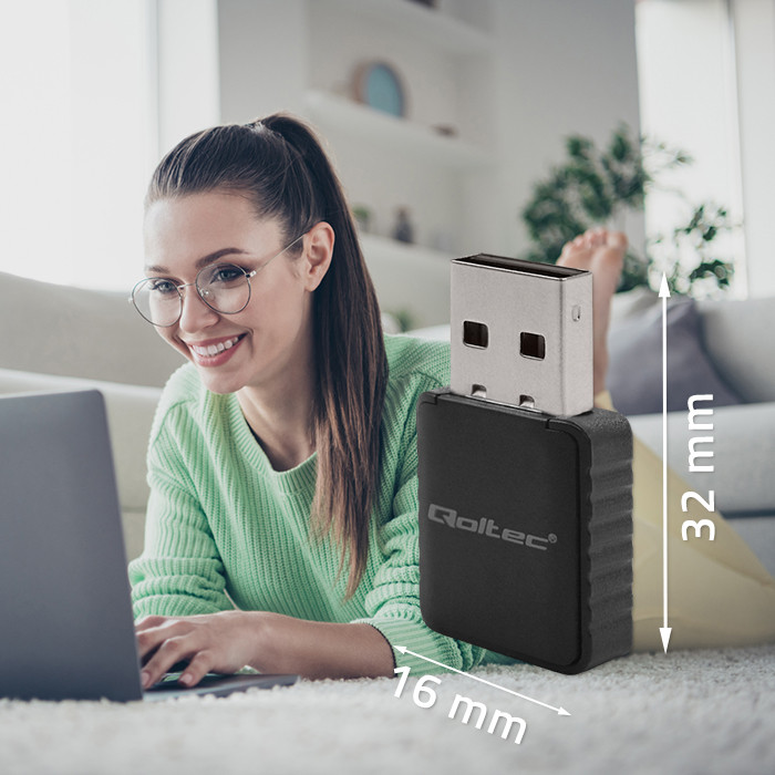 Qoltec Bezprzewodowy Ultra szybki DUAL mini WiFi adapter 2 x 2dBi | Standard AC | USB 3.0 | 1300Mbps - zdjęcie 5