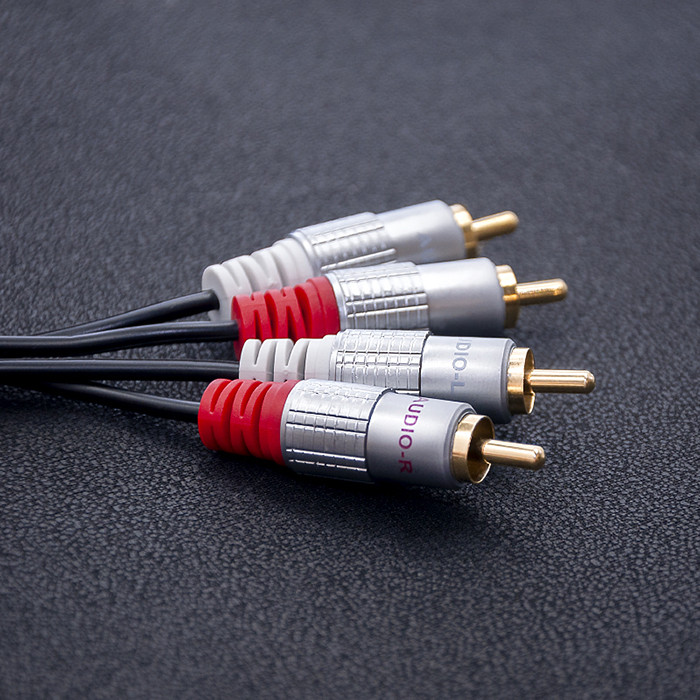 Qoltec Kabel 2x RCA męski / 2x RCA męski | 0.5m | Czarny - zdjęcie 2